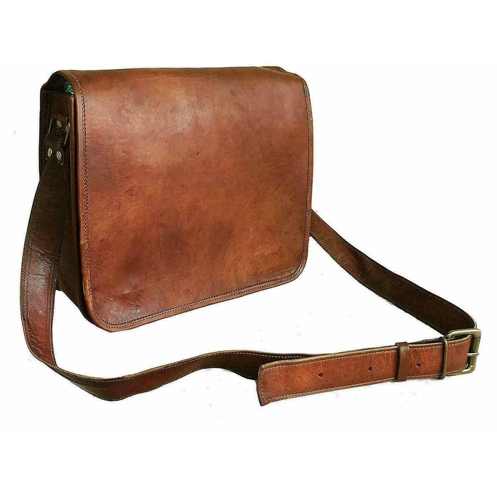 New Men's  Messenger Real Vintage Leather Satchel Briefcase Laptop Sling Bag