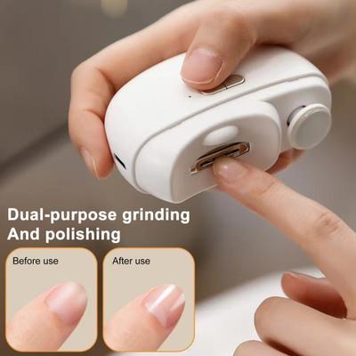 Electric Nail Clipper with LED Light Portable Kids Adults Seniors Multi-functional Fingernail File Cutter Polisher Automatic Baby Nail Trimmer
