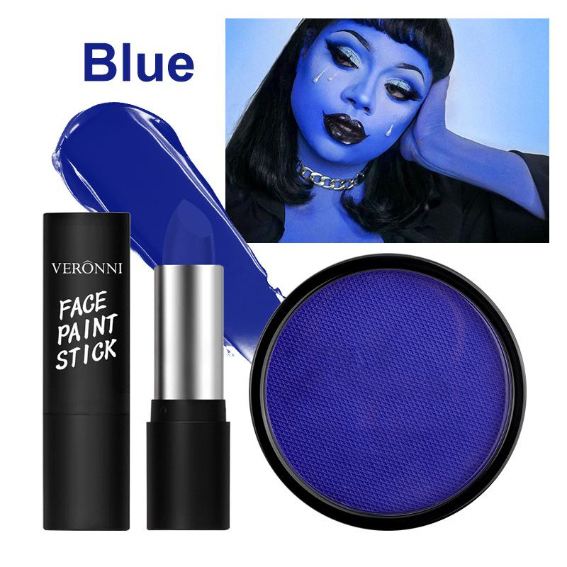 Halloween Körperbemalungs-Set mit Farbstiften, Hochpigmentiertes Bühnen-Cosplay Gesichts- & Körper-Make-up, Wasserdicht & Leicht zu Verblenden