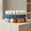 Boho Beaded Bracelets Colorful Acrylic Beads Bracelets Adjustable Length Lightweight Bracelets Lightweight Jewelry for Women Girls Daily Wear