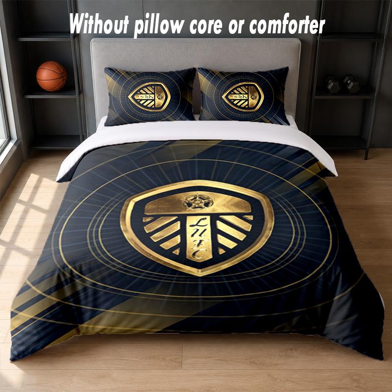 Set Biancheria da Letto Leeds United 1 Copripiumino + 2 Federe Morbido Traspirante Biancheria da Letto per la Casa