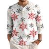 Men's Loose Casual Button Down Collar Long Sleeve Top