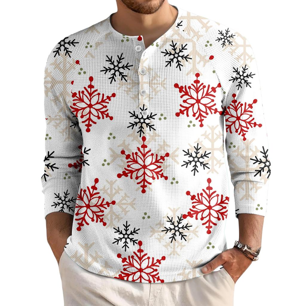 Men's Loose Casual Button Down Collar Long Sleeve Top