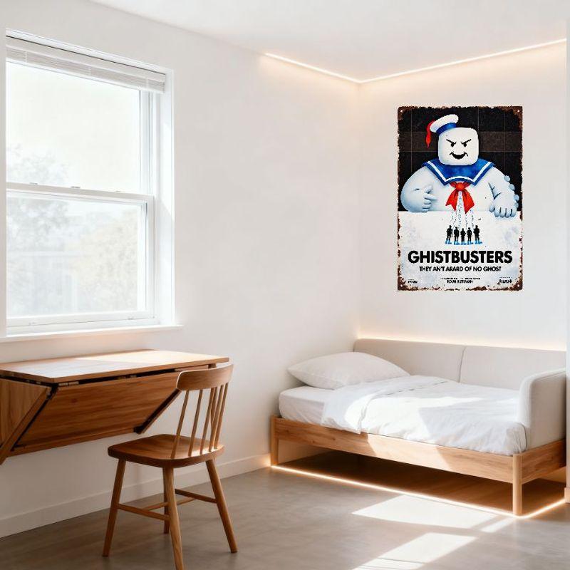 Ghostbusters Stay Puft Marshmallow Man Vintage Blechschild Abgenutzt Retro Filmplakat Wandplakette Home Bar Café Man Cave D