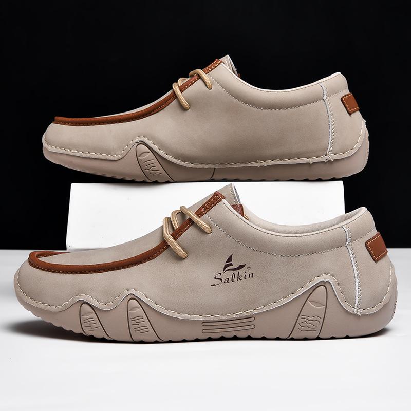 Fashion Quality Outdoor Bottomed Comfort Anti Slip Walking Sports Shoes Fashionable Men's Leather Loafers Versatile Travel Driving Shoes