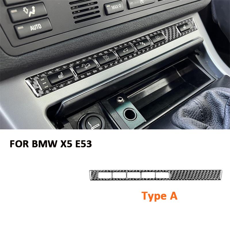 

Для BMW X5 E53 2000-2006 Углеродное волокно Автомобильные аксессуары Кнопки управления подогревом и вентиляцией сидений Декоративная накладка Панель Декор Наклейка Type A