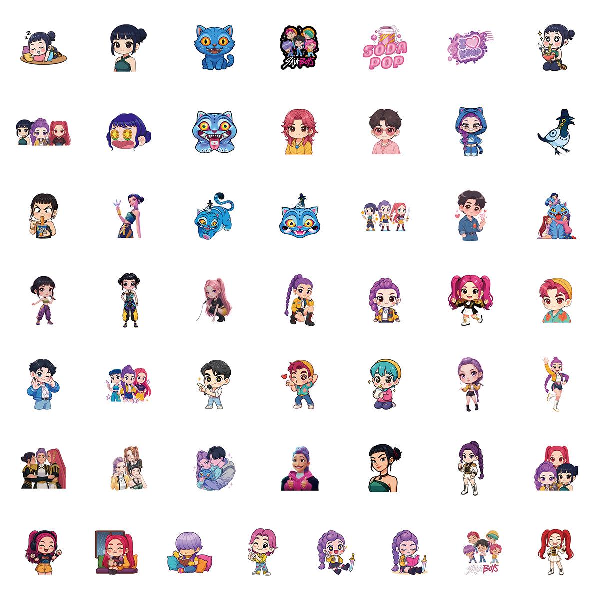 50 K-pop Demon Slayer Waterproof Stickers: Perfect for Water Bottles, Phones, and Decoration