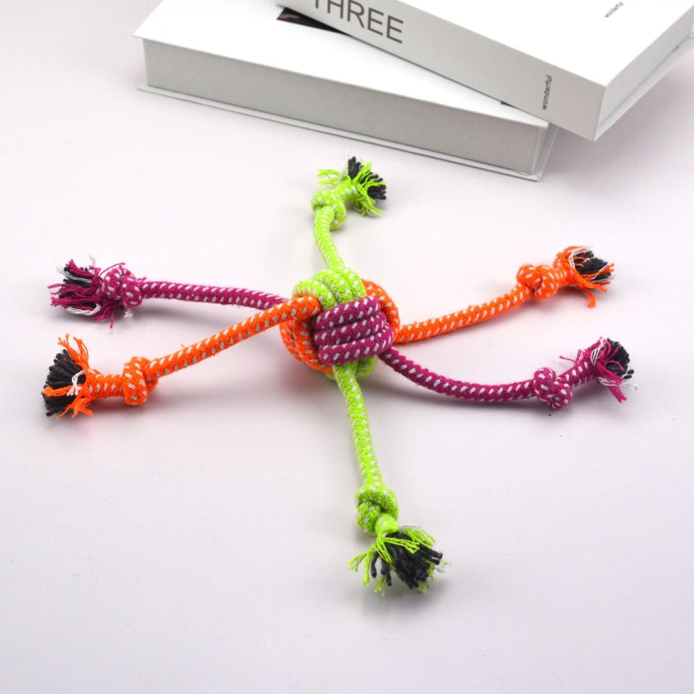 New Bite-Resistant Dog Interactive Knot Green Orange Cotton Rope Dog Chew Chewable Rope Fringes Rope Dog Rope Knotting Dog