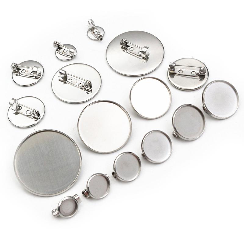 10 Stück 8-30 mm Innendurchmesser Edelstahl Broschenform Cabochon Rohling Cameo Fassung Charms Anhänger Tablett DIY Schmuck