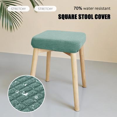 Stool Covers 1-Pack Elastic Square Chair Slipcover Removable Washable Dust Protector Dressing Stool Ottoman Bench Seat Cover