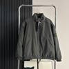 Stone Basic Stand Collar Cotton Padded Jacket Winter Thick Warm Loose Solid Color Casual Coat Teen Boys
