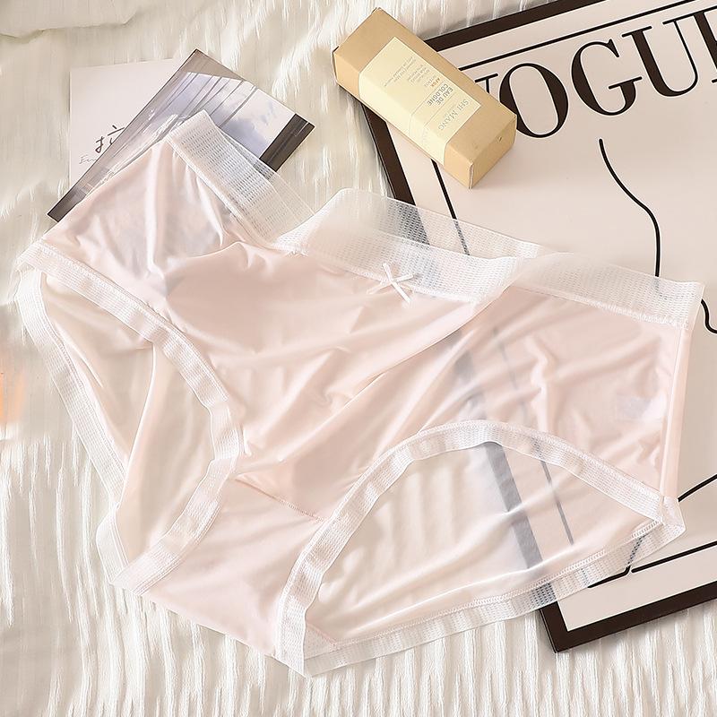 Plus Size Dünne transparente Höschen Mid-Rise Unterwäsche Frauen bequeme Slips nahtlose Lift Up Pantys weiblich