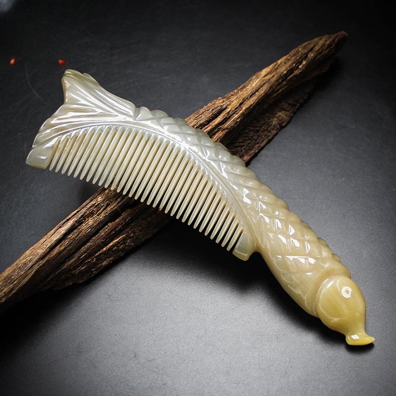 Yak Horn Fish-Shaped Comb