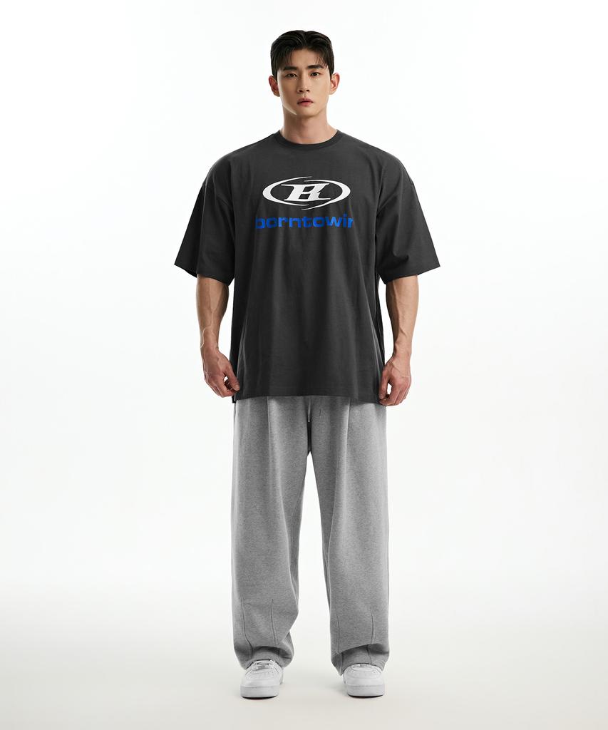 BORN TO WIN Symbol B Logo T-Shirts [Charcoal]
