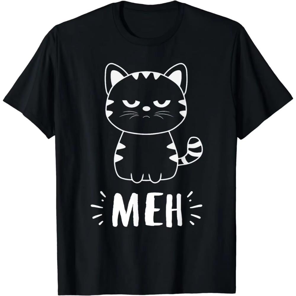 

Meowy Cat Lovers Женщины Девочки Meh Cat - Смешная футболка с изображением кота Футболки с рисунком Мужская одежда Уличная одежда Майки XXXXXL бежевый