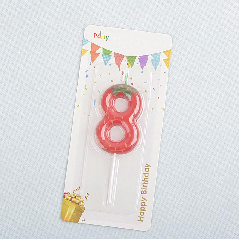 1pc Strawberry Birthday Cake Candle, 0-9 Number Perfect for Anniversary, Birthday & Party Decorations, Celebration Candle