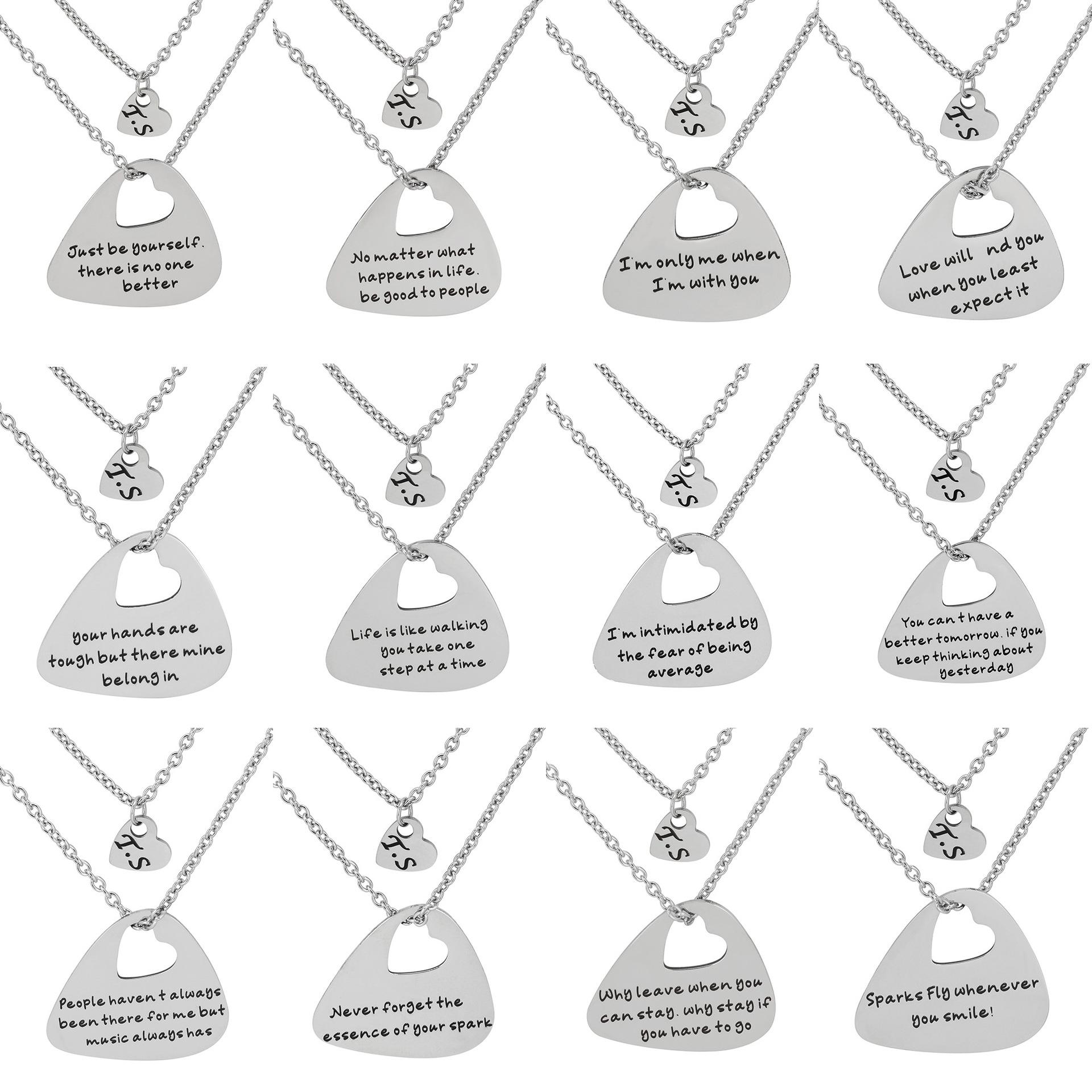 Taylor Swift Heart Layered Necklace - Swiftie Inspiration Quote Pendant серебряный