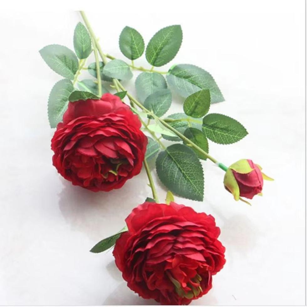 Artificial Flowers Factory Wholesale European Style 3 Peony Home Wedding Decorative Fake Flowers Vase Box Decoration Accessories