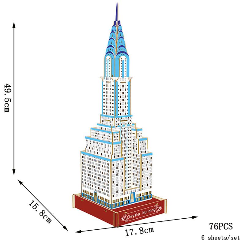 3D Wooden Puzzle Saint Basil's Cathedral Building House Kits Castle Villa Model Jigsaw Teen DIY Toys For Children Kids Gift