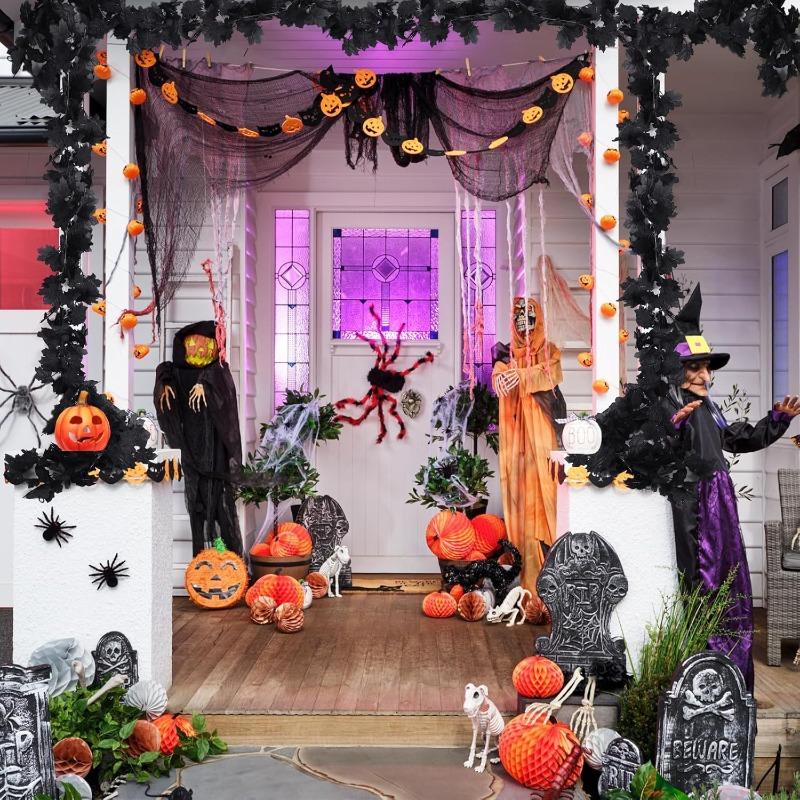 Artificial Black Maple Leaf Vine Halloween Home Vine Decoration Wall Hanging Landscape Arrangement