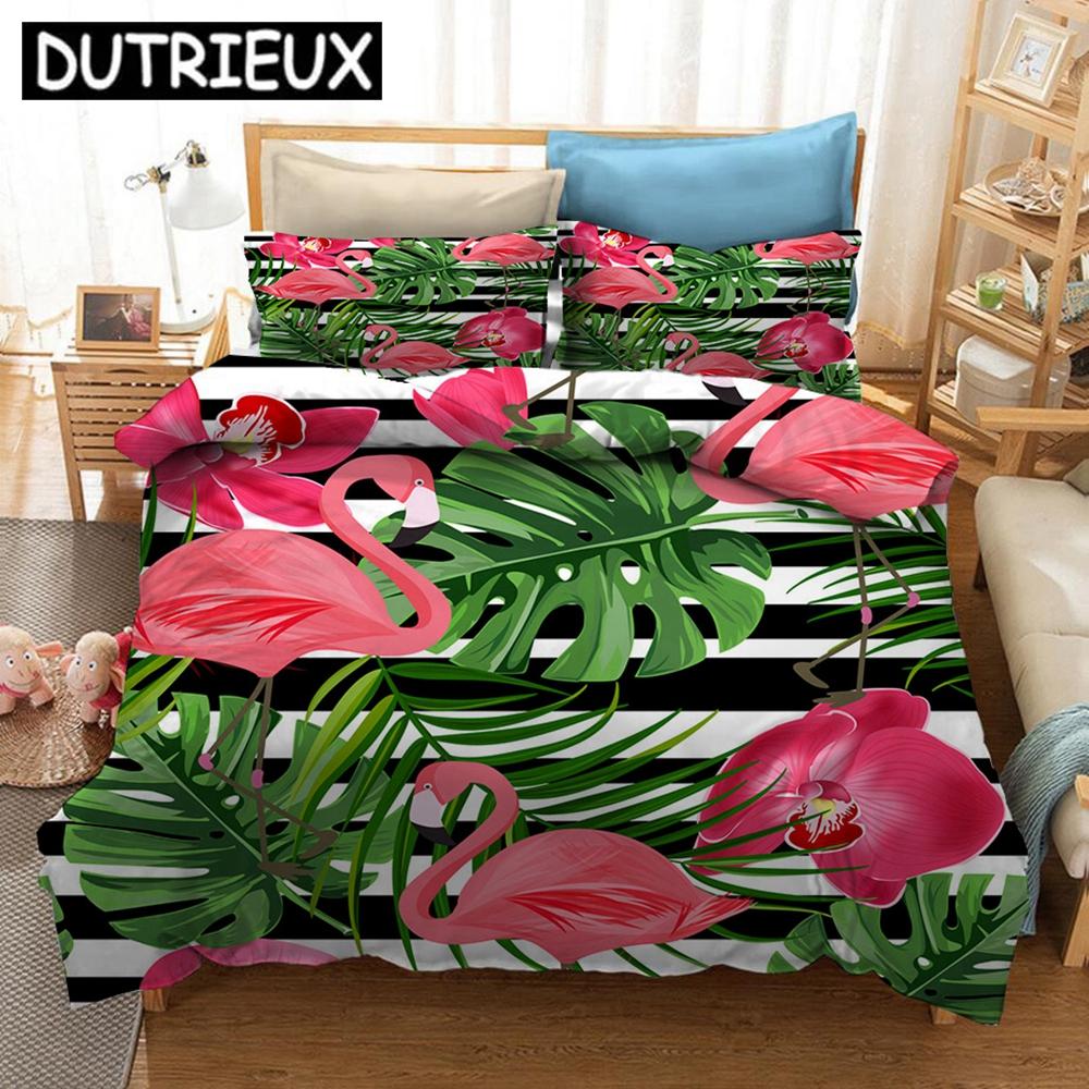 Comforter Tropical Flamingo 3D Printed Bedding Set S S Comforter Bedding Set Bedclothes (No Sheet)