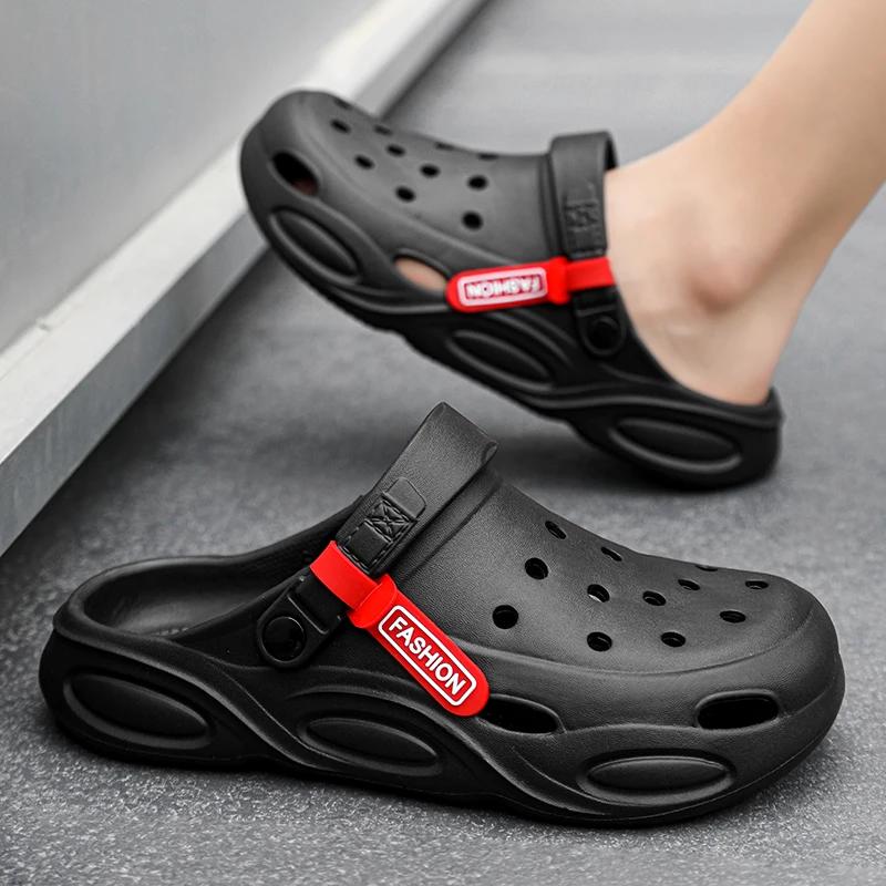 Summer Slippers Men Classic Hole Shoes Comfy Soft Sole Outdoor Indoor Men's  Garden Clogs Beach Shoes Slides