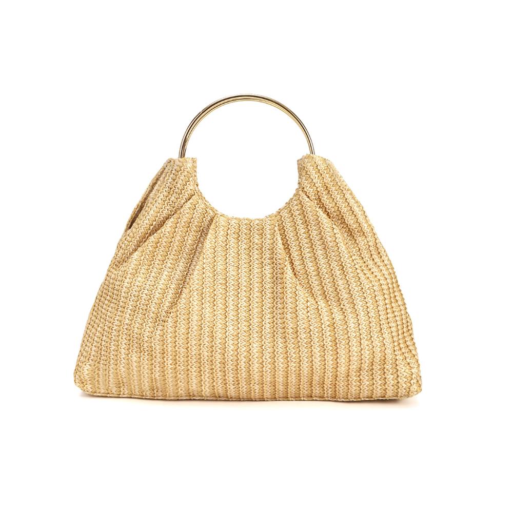 2025 Nuova Moda Borsa a Mano da Donna con Perline in Paglia Borsa da Spiaggia per Viaggio Vacanza al Mare Tempo Libero Manico ad Anello Popolare Borsa da Sera da Donna Regalo di Vacanza per Moglie