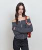 Kyuliti C Studded Off-Shoulder 2-Way Zip-Up_Charcoal
