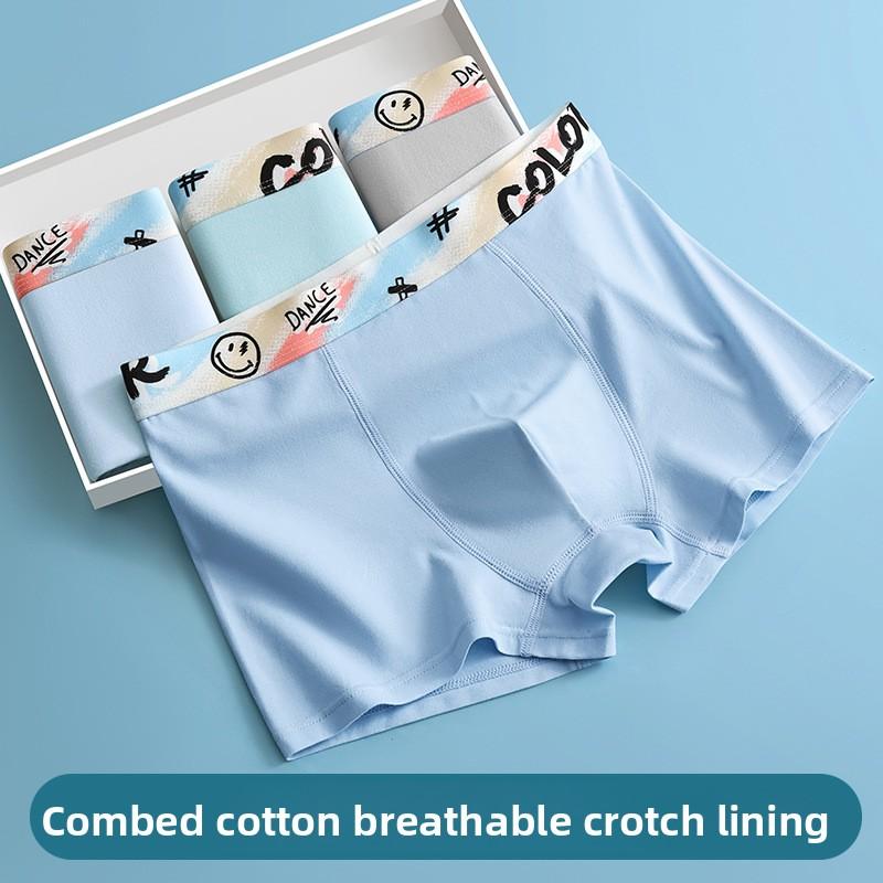 4pcs Men's Spring and Summer Fashion New Cartoon Breathable Teen Boxer Briefs