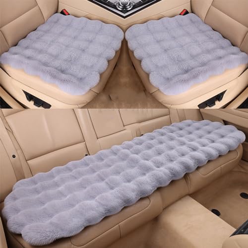 Luxury Thickened Plush Car Seat Cushion Set,Soft Protector Warm Faux Non-Slip Front And Back Seat Covers (3pcs)
