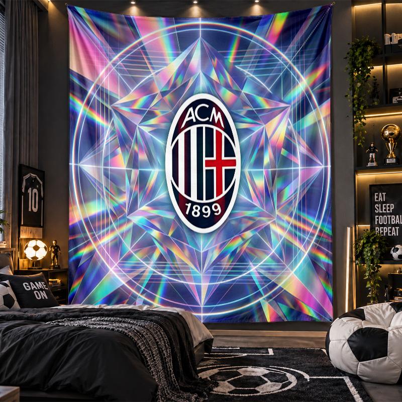 Wall Hanging Tapestry AC Milan Print Cloth for Living Room Bedroom Home Decor