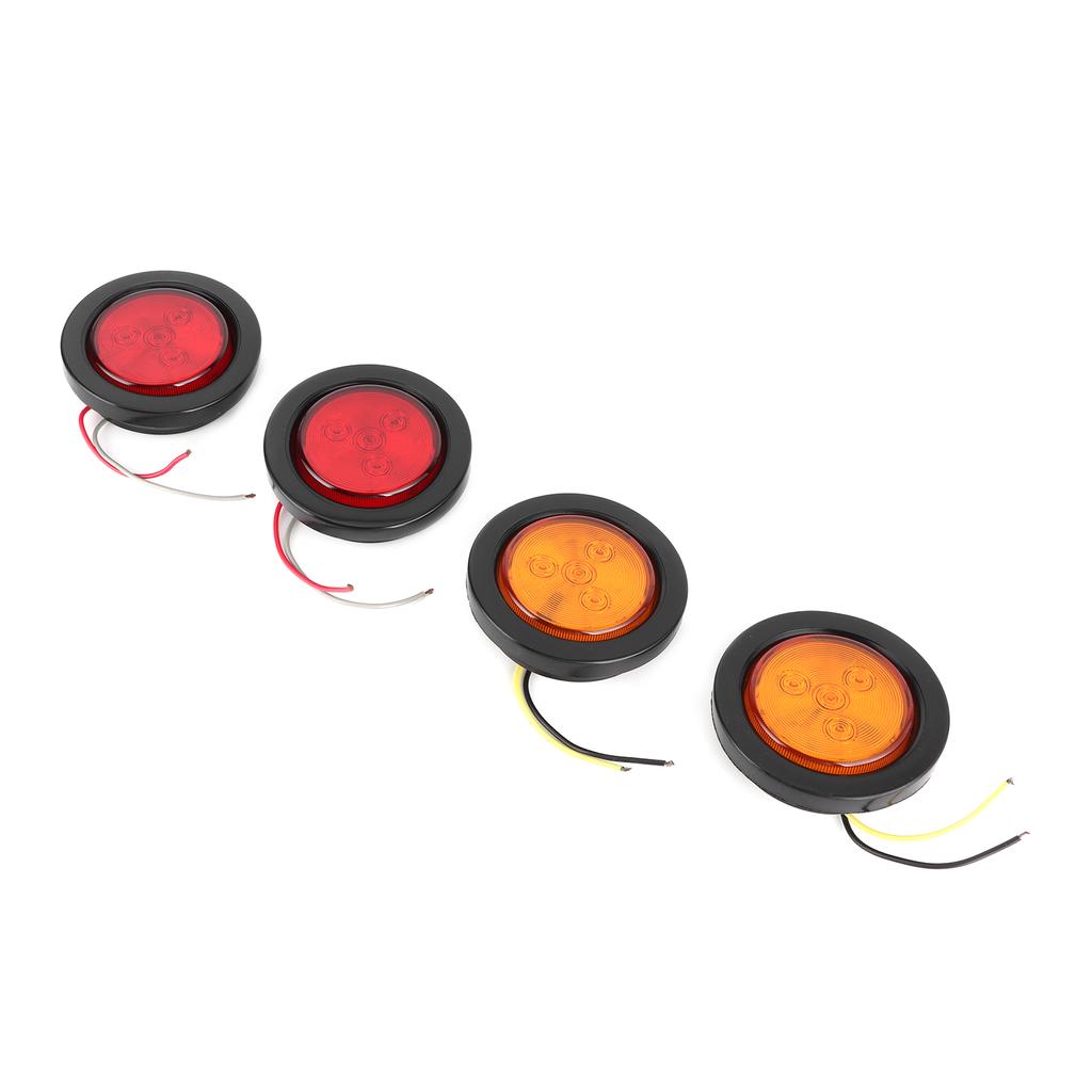 4 Stück 2,5 Zoll LED Runde Kontrollleuchte 10V 30V Lampe mit hoher Helligkeit für LKW Anhänger LKW