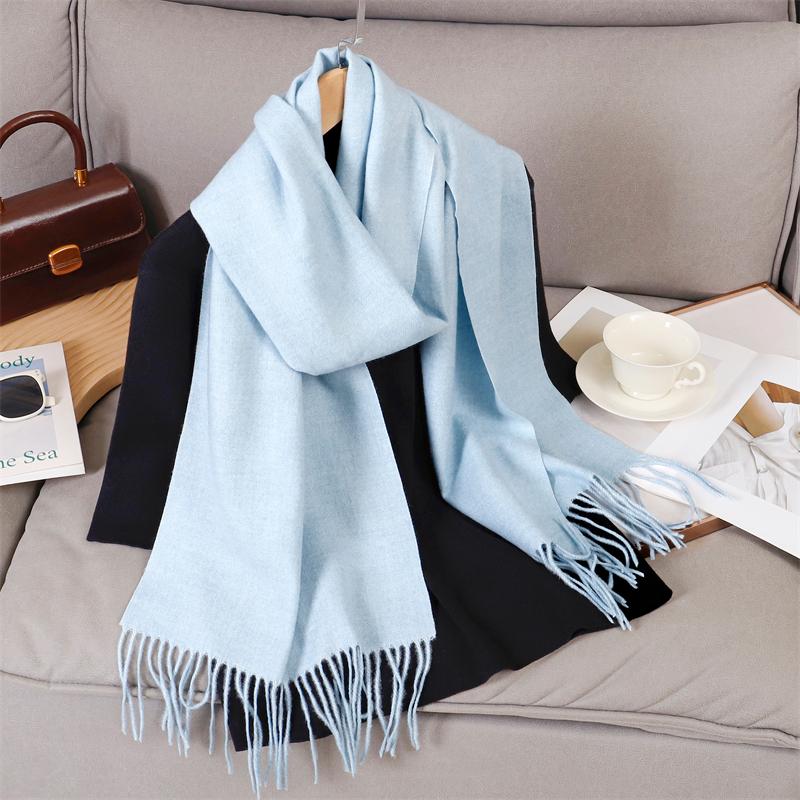 69 Colors Winter Scarf for Women Warm Cashmere Scarves Hijab Solid Lady Long Shawl Wrap Female Pashmina Bandana Poncho Stoles