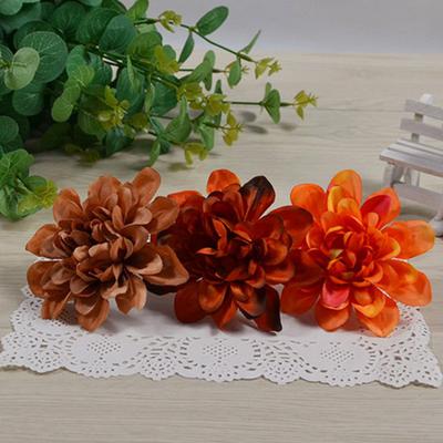 5Pcs Artificial Flowers Soft Artistic Anti-fade Fashion Attractive Faux Silk Dahlia Flower Heads for Office