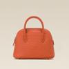 Crocodile Pattern Shell Bag First Layer Cowhide Handbag Large Capacity Commuter Leather Women's Bag Shoulder Messenger Bowling Bag