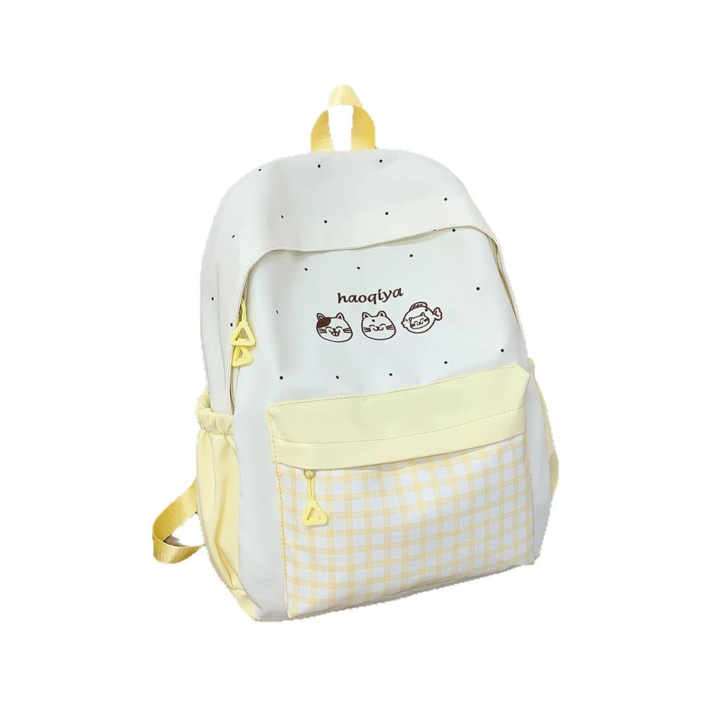 Schoolbag new contrasting color small fresh backpack female high school college student large capacity lightweight schoolbag Mori simple backpack
