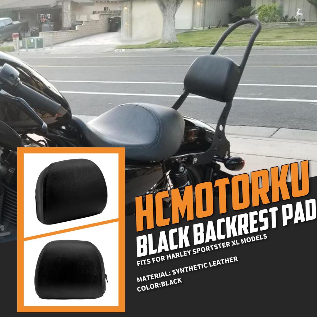 HCmotorku Motorcycle Sissy Bar Backrest Cushion Pad for Harley Sportster XL 883 1200 XL883X XL883N (2004-2024)