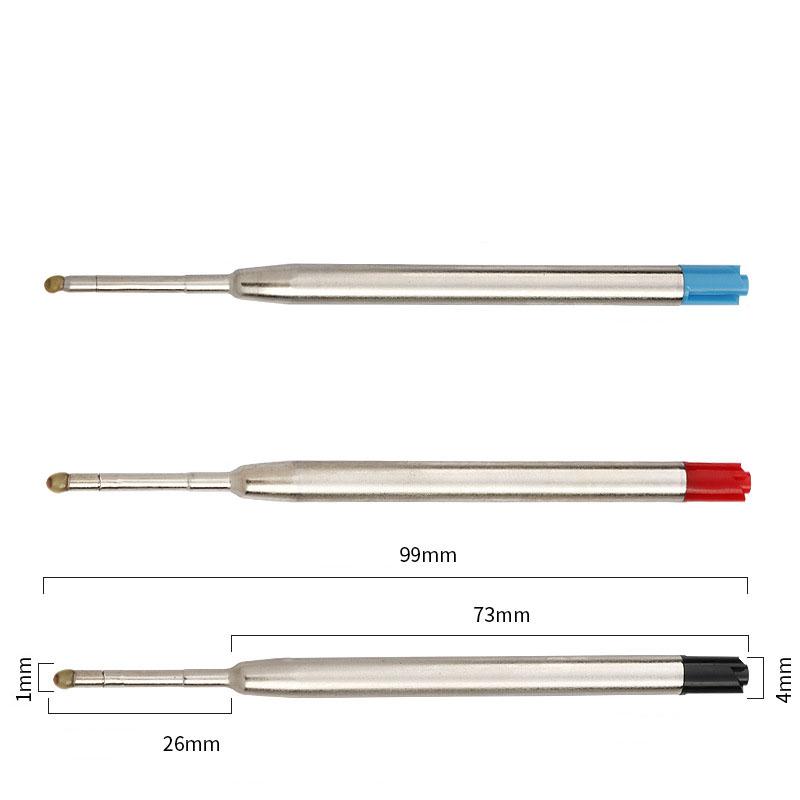 1.0mm Replaceable Metal Ballpoint Pen Refills For Parker Pens Medium Point Blue Red Black Ink Rods For Writing Office Stationery