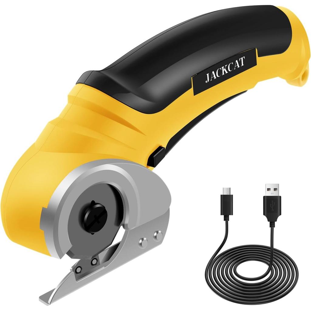 Cordless Electric Scissors,Sturdy Cardboard Cutter Tool Rechargeable Cardboard Box Cutter Multipurpose Fabric Scissor with Safety Lock Switch
