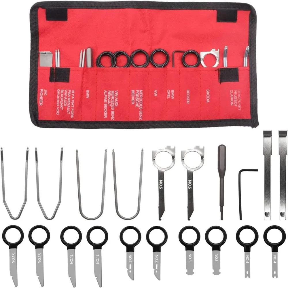 

20PCS Stainless Steel Radio Removal Tool Key Red Blue Radio Removal Tool Car Radio Removal Tool For Truck червоний