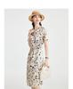 Age reducing print: Heavy weight mulberry silk 26 spring/summer small V-neck fashionable slimming temperament elegant commuting dress