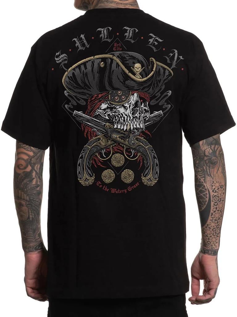 Sullen Men's Scurvy Short Sleeve Standard T-shirt Pirate Skull Tattoo Style Tee
