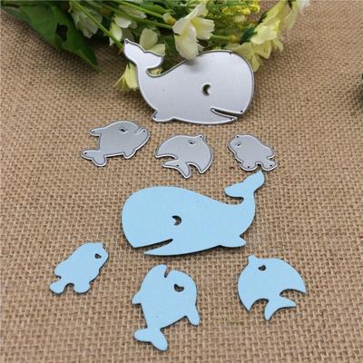 Șabloane de Tăiere Metalice cu Model Artistic Balenă Mare Pește Clovn pentru Scrapbooking Embosare Stenciluri Confecționare Carduri Decor Artizanal