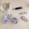 Retro Blue & White Porcelain Pattern Acetate Hair Claw