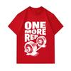 Men's 100% Cotton Crew Neck Short Sleeve T-Shirt, One More Rep Dumbbell Print Casual Workout Gym Fitness Tees Breathable Comfortable Athletic Tops for