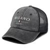 MILANO ITALIA Bedruckter Sonnenhut Verstellbare Lässige Freizeit Kappe mit Gebogenem Schirm Für Geschenke Street Style Camping Bekleidung Netz Baseballkappe