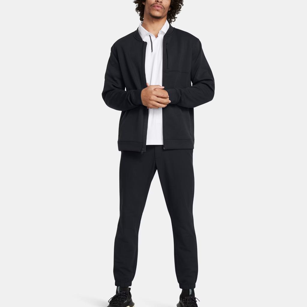 Under Armour Wskazówki na trasę Jednokolorowa kurtka golfowa typu flight Męska kurtka Czarna 1383148-001