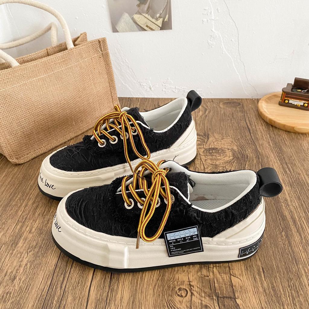 X258 Open Smile Retro Platform Women's Shoes Spring and Autumn Hong Kong Style Retro 2025 New Original Little White Shoes Small Black Shoes