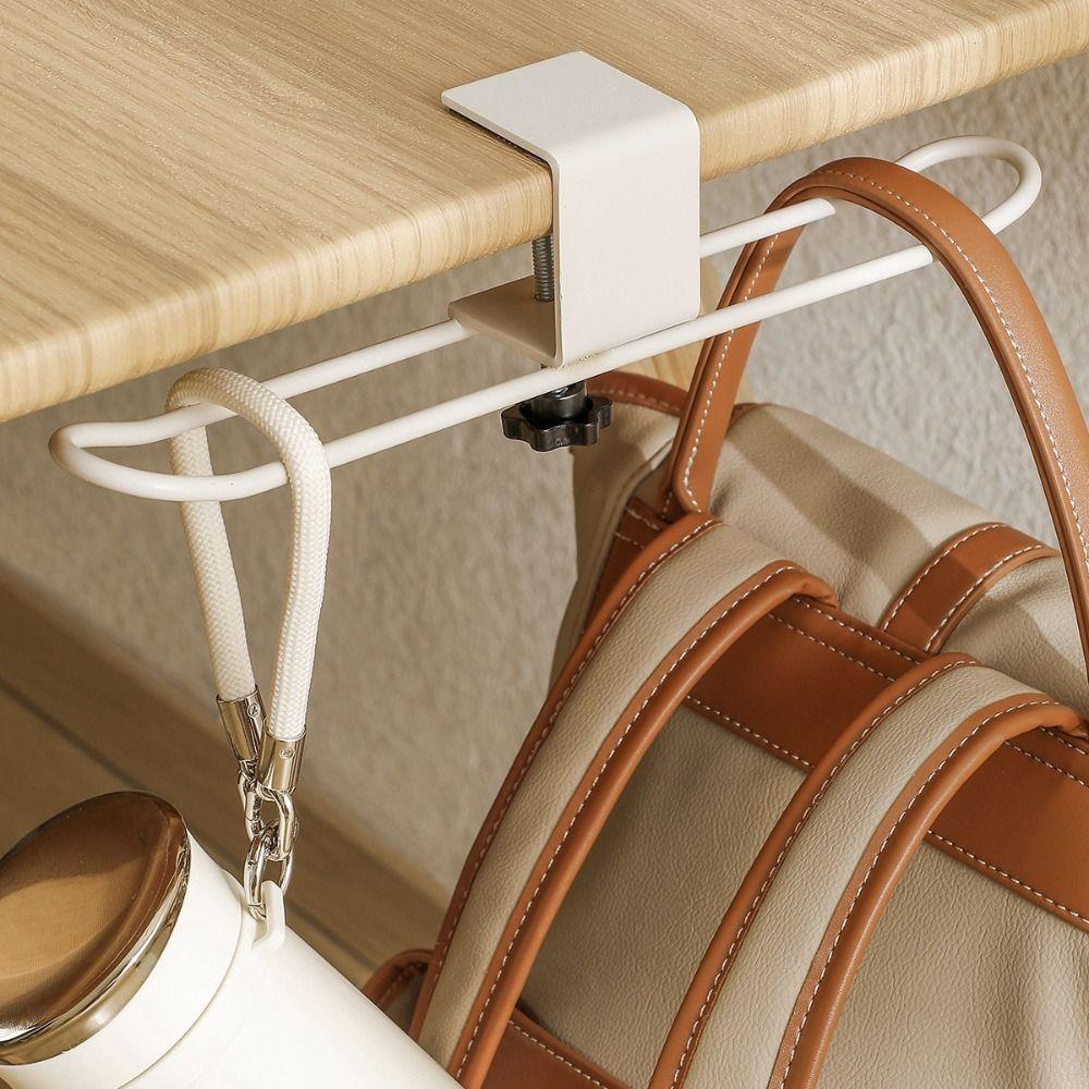 Clamp On Desk Side Hook Adjustable Table Backpack Holder New Desk Mounted Hook  Home Office