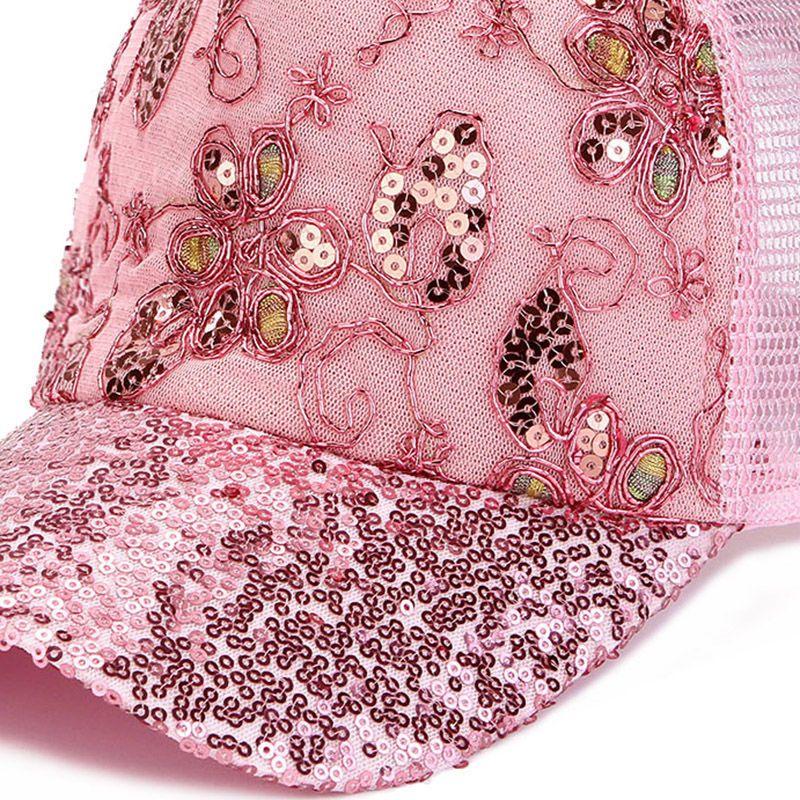 Hat Women's Summer Breathable Mesh Hat Shining Baseball Hat Fashion Duck Tongue Hat Sunshade Sun Cap Dome